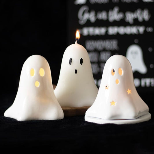 10cm Unscented Halloween Ghost Candle