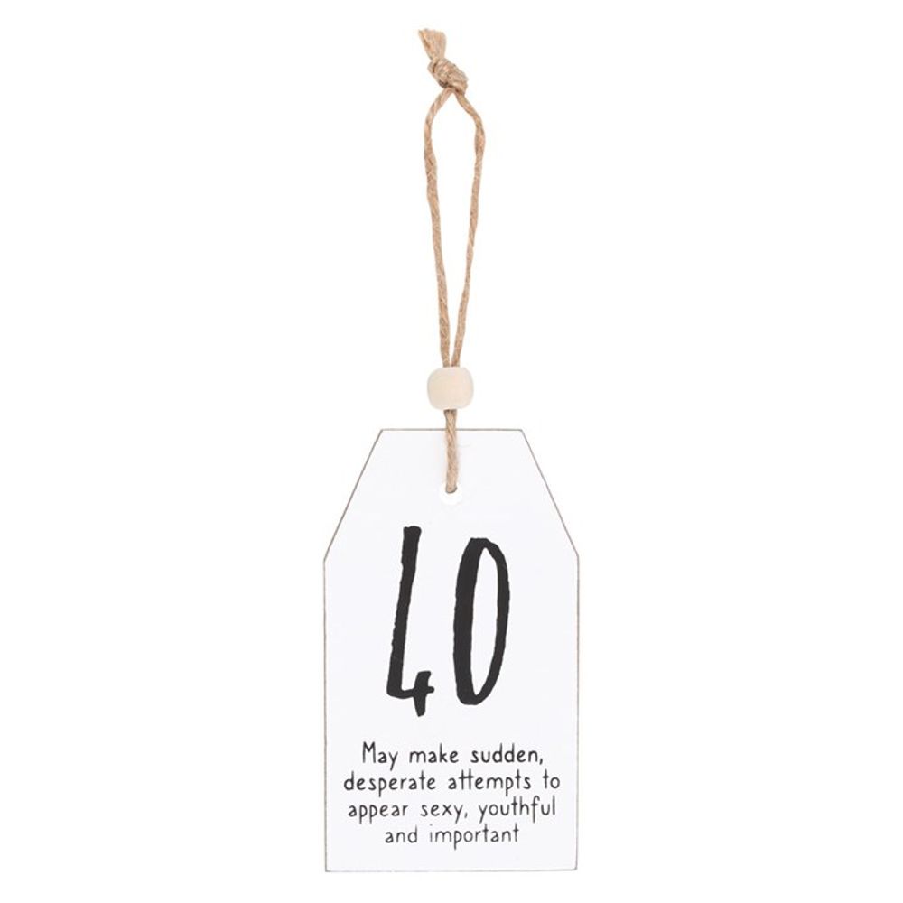 40 Milestone Birthday Hanging Sentiment Wooden Mini Sign