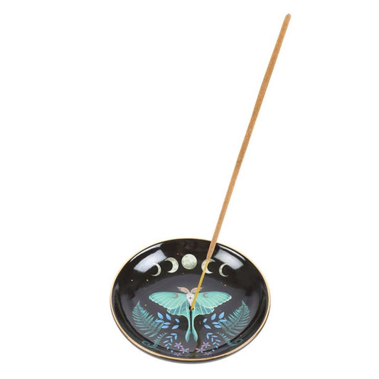 Dark Forest: Luna Moth Ceramic Incense Plate (Sticks or Cones)