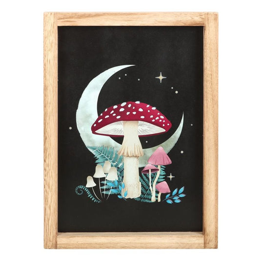Dark Forest Mushroom Framed Wall Print