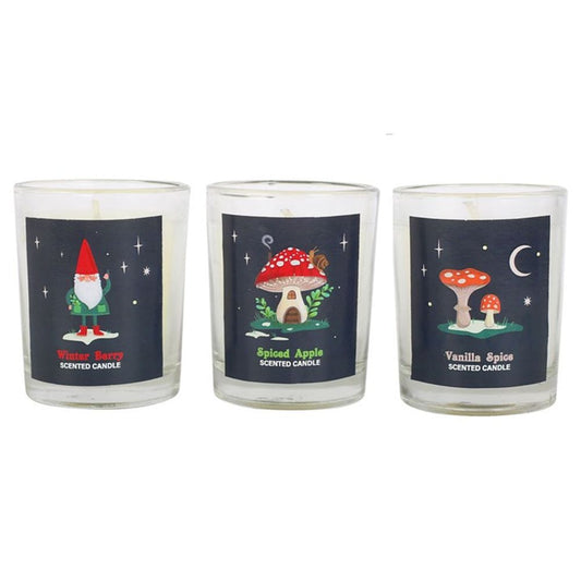 Gnome Sweet Gnome Glass Candle Trio Set