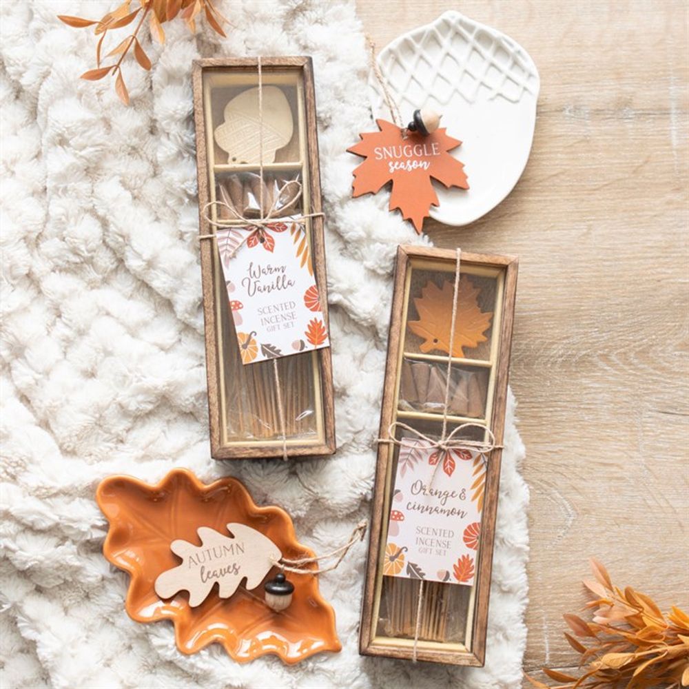 Autumn Acorn Warm Vanilla Incense Gift Set (Cones, Stick and Holder)
