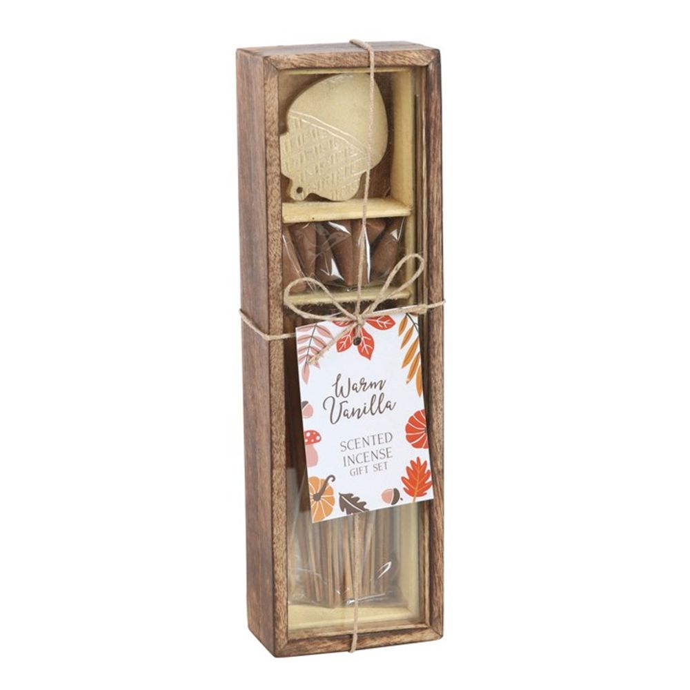 Autumn Acorn Warm Vanilla Incense Gift Set (Cones, Stick and Holder)