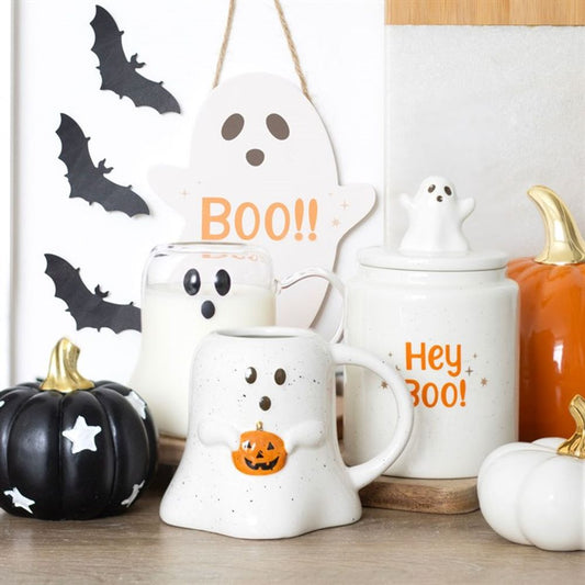 20cm Ghost Shaped Hanging Halloween Sign