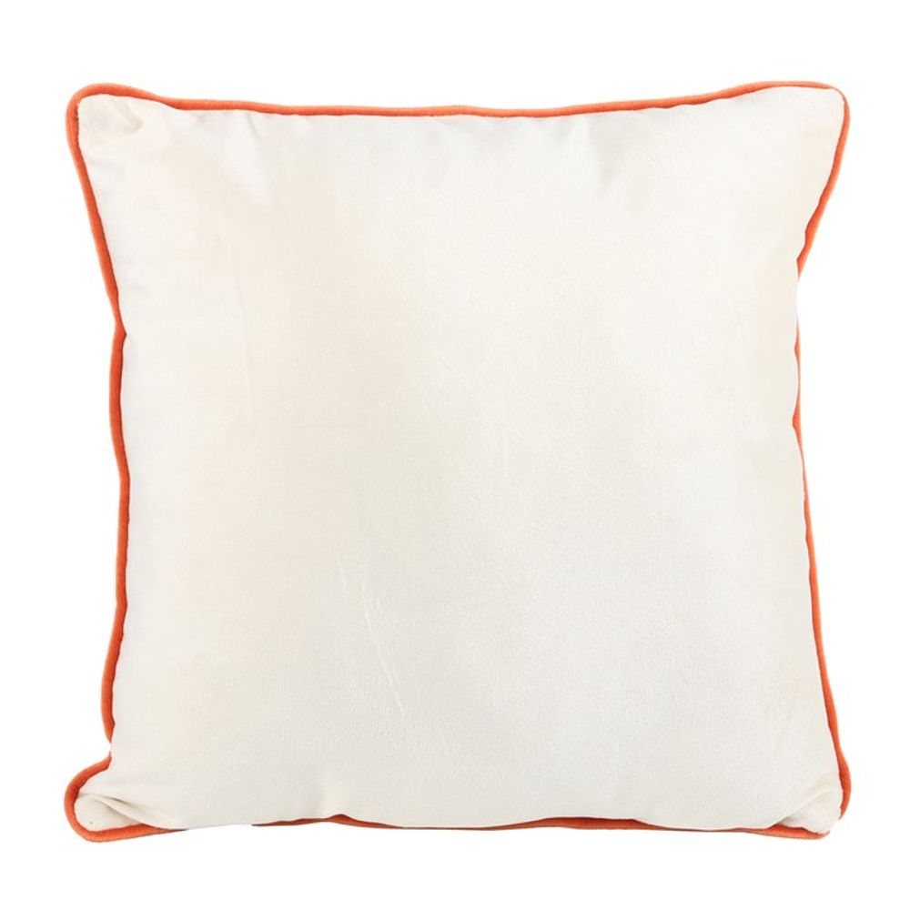 Square Spooky Cat and Pumpkin Print Cushion (35cm)