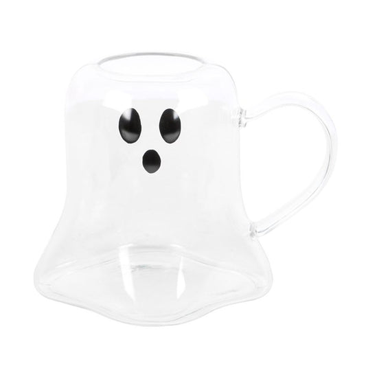 Ghost Shaped Halloween Glass Mug