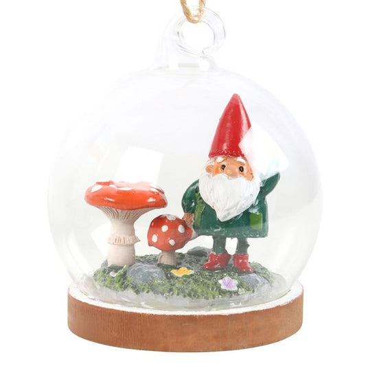 Gnome Glass Dome Hanging (Christmas Tree) Decoration