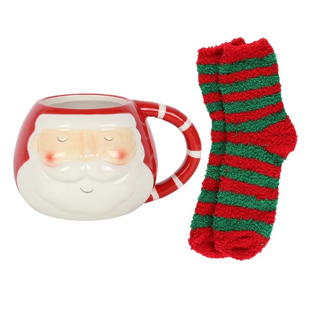 Santa Mug and Socks Christmas Gift Set
