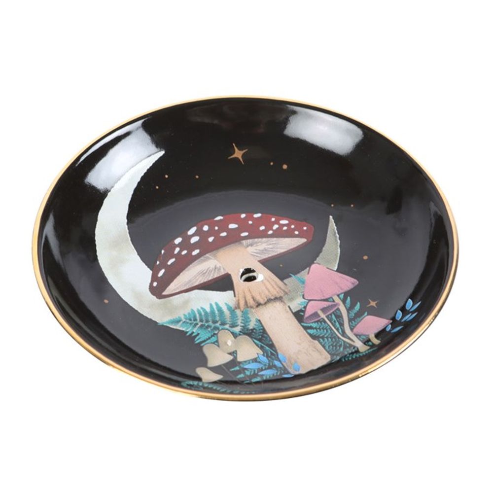 Dark Forest Mushroom Ceramic Incense Plate (Sticks or Cones)