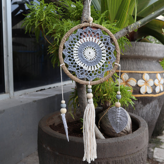 Hand Made Dream Catcher - Grey Elemental Spirits (Medium)