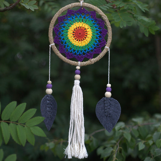 Hand Made Natural Dream Catcher - Rainbow Elemental Spirits (Medium)