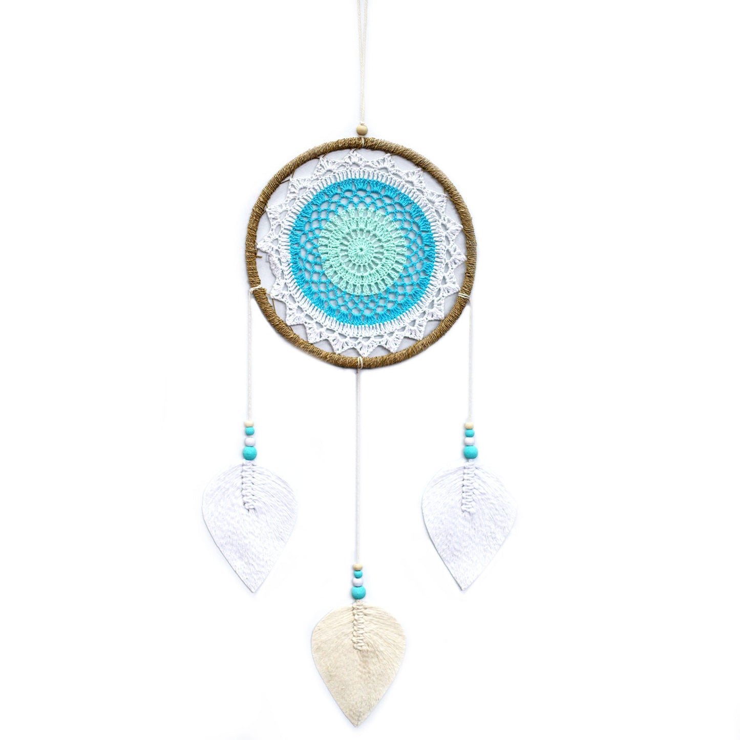 Hand Made Dream Catcher - Turquoise Elemental Spirits (Large)