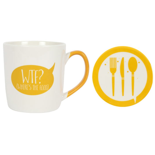 'WTF? (Where's the Food)' Mug and Coaster Set