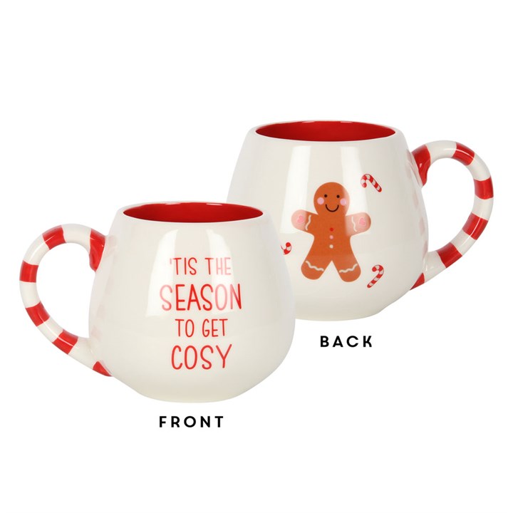 'Tis the Season to get Cosy' Rounded Mug - ideal for Christmas