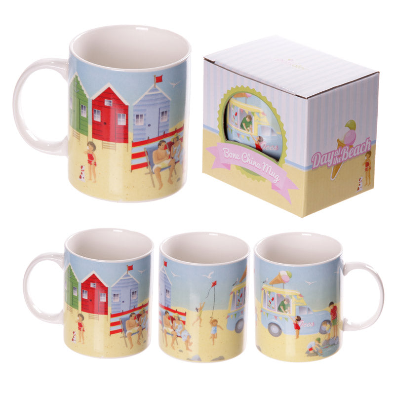 Reduced to Clear: Jan Pashley - Beach Scene Bone China Mug