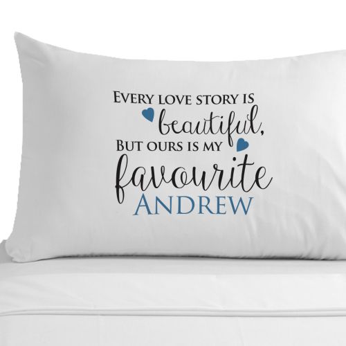 Personalised Mr & Mrs 'Love Story' Pillowcases - Perfect for Valentine's Day, Anniversaries and Weddings