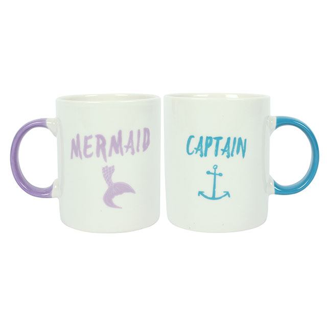 Reduced to Clear: Captain and Mermaid Ceramic Mug Gift Set