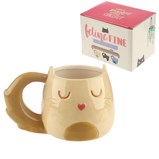 Reduced to Clear: Cat Shaped Mug - Available in Dark Cream, Grey or Black