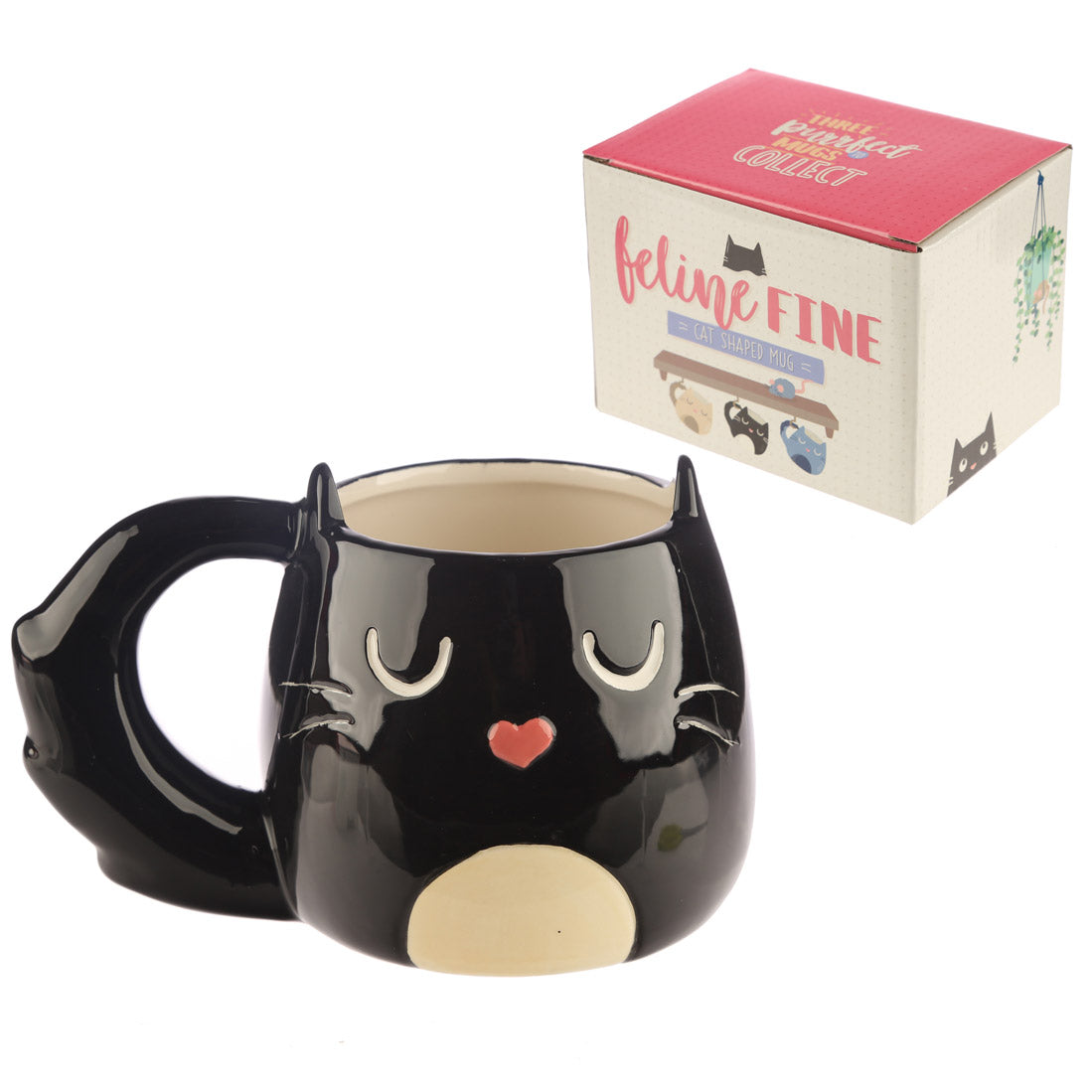 Reduced to Clear: Cat Shaped Mug - Available in Dark Cream, Grey or Black
