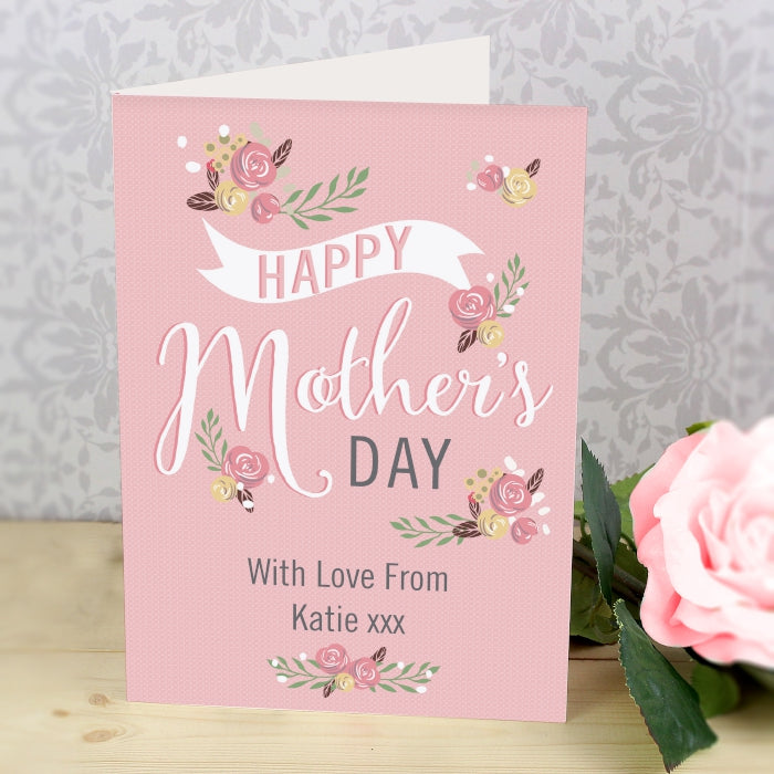Personalised Floral Bouquet Mother's Day Card