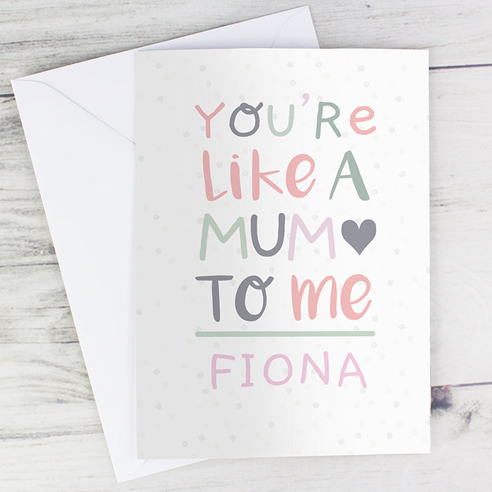 Personalised 'You're Like a Mum to Me' Card - Two Designs available