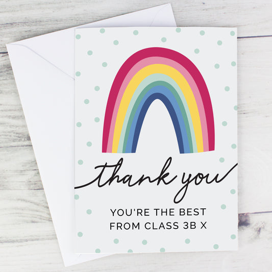 Any Occasion Personalised Rainbow 'Thank You' Card