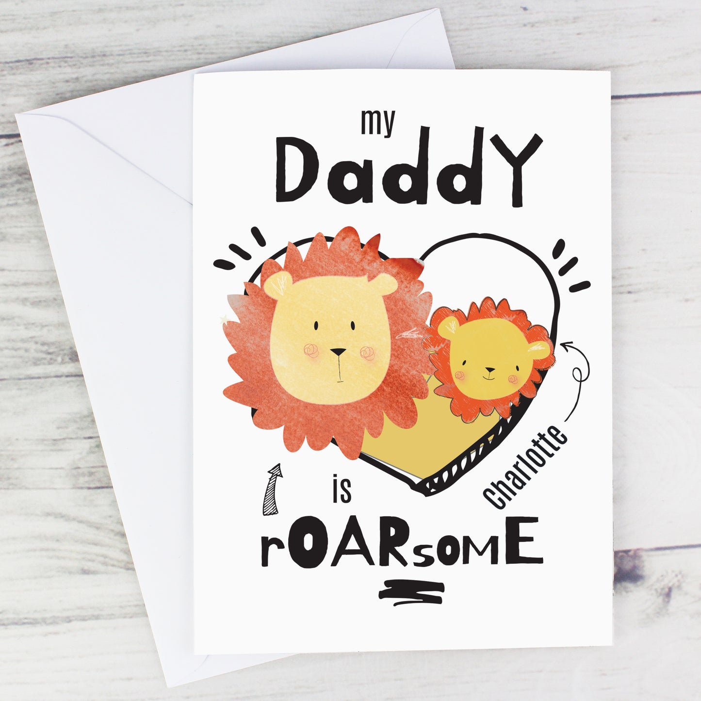 Personalised 'My Daddy is Roarsome' Father's Day Card