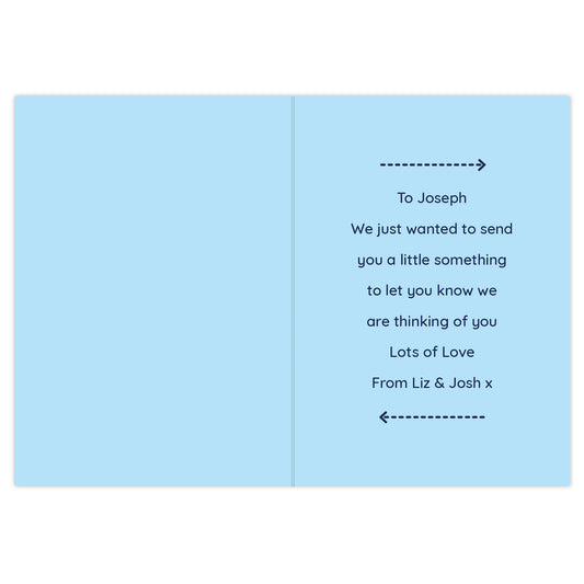 Personalised Paper Hug (From Afar) Card - Available in Blue/Pink/Grey