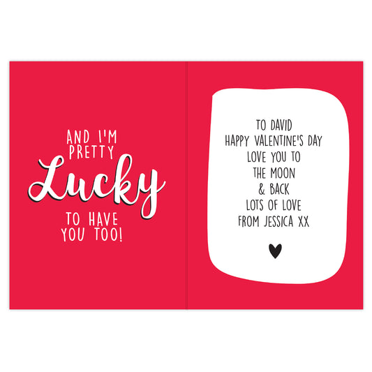 Personalised 'You're One Lucky Guy/Lady Card' - Free UK Shipping