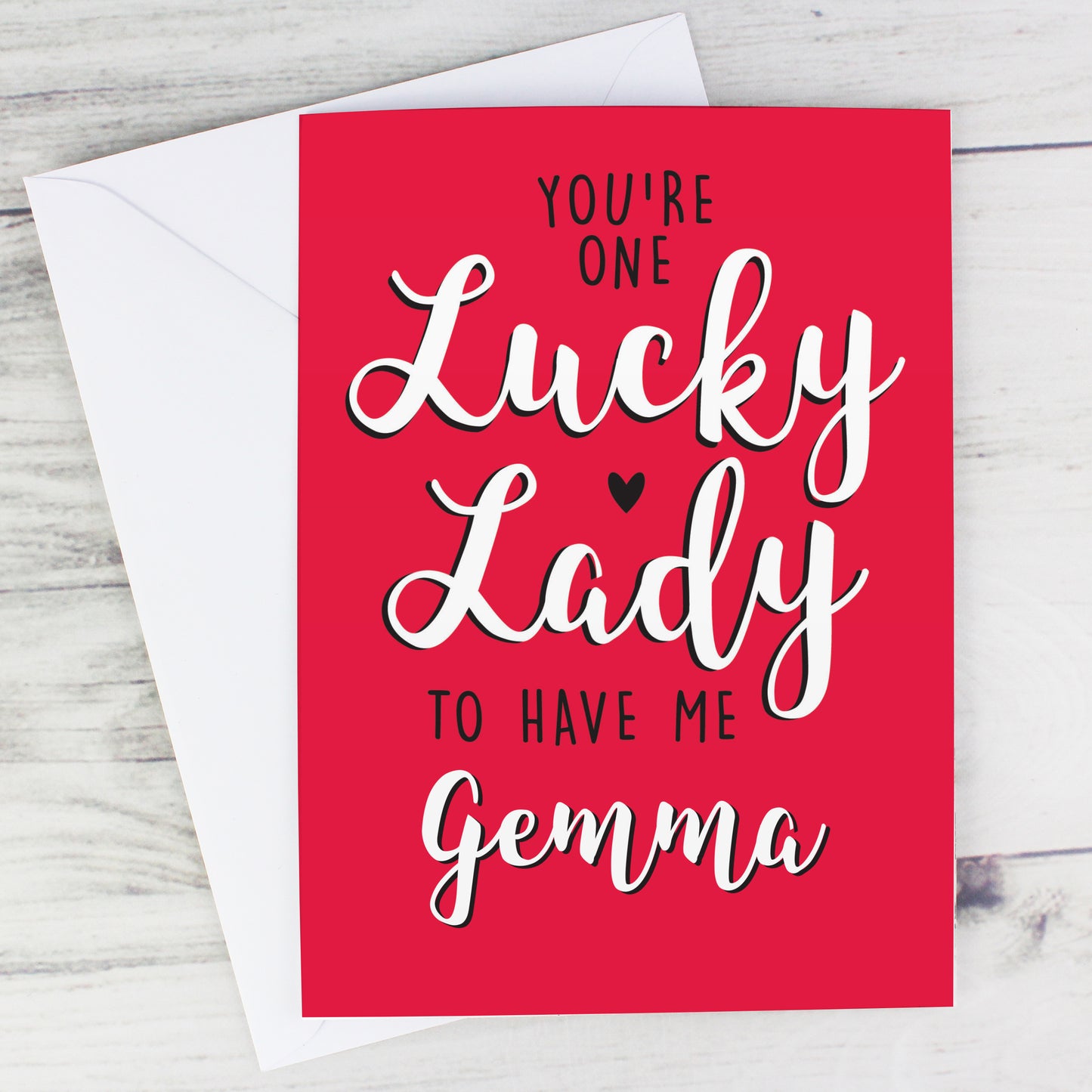 Personalised 'You're One Lucky Guy/Lady Card' - Free UK Shipping