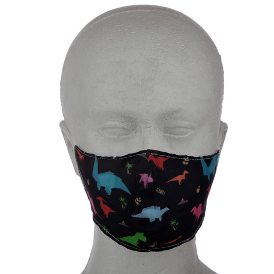 Colourful Dinosaur Reusable Face Mask (Small - Child)