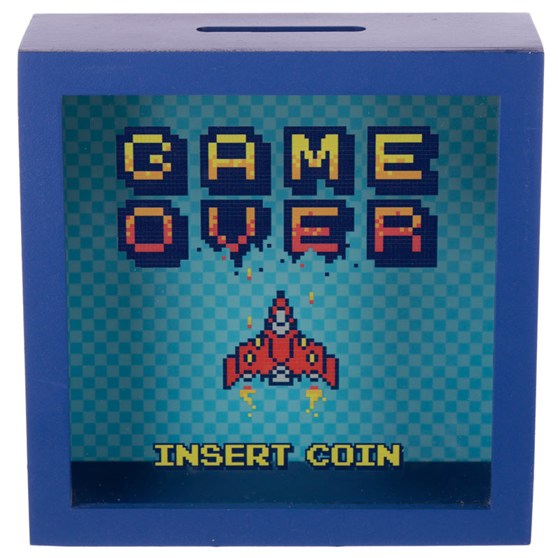 See Your Savings Wooden Money Box - Retro Gaming Design