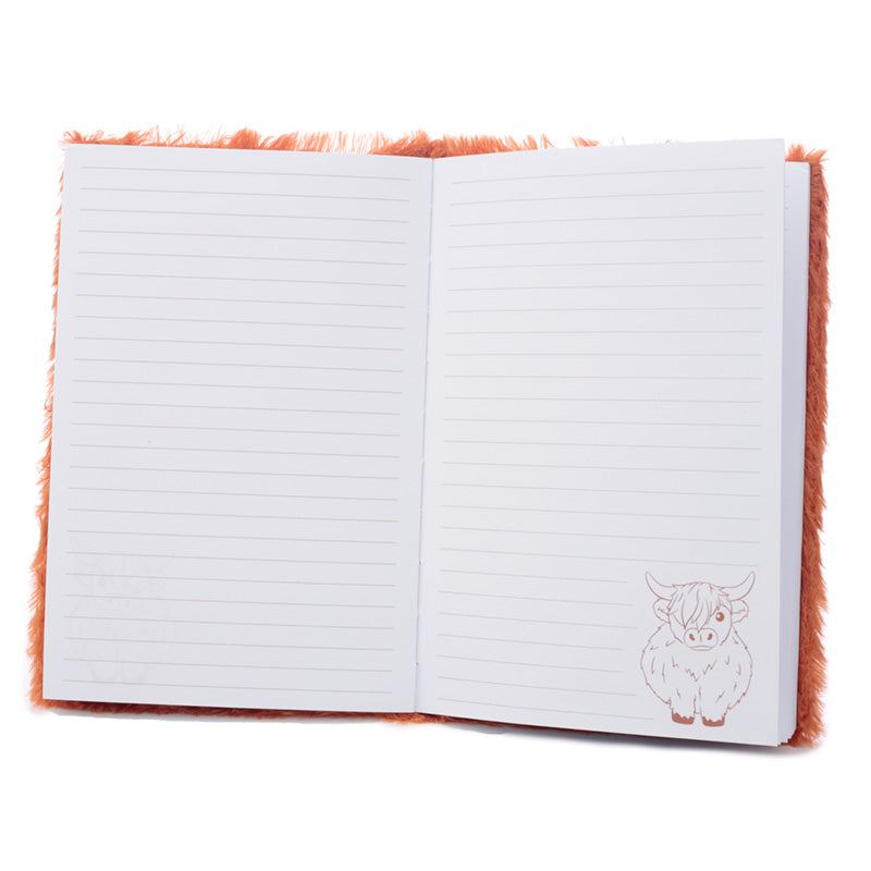 Fluffy Plush A5 Notebook - Highland Coo (Cow)