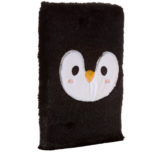 Adoramals Fluffy Plush A5 Notebook - Penguin