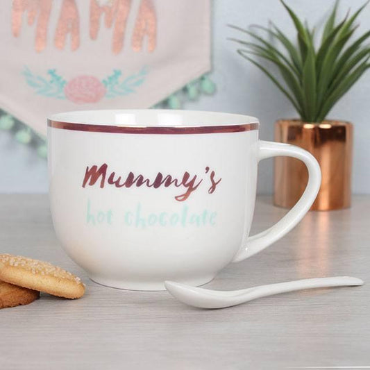 Reduced to Clear: Mummy's Hot Chocolate Mug & Spoon Set - Ideal Gift for Mother's Day!