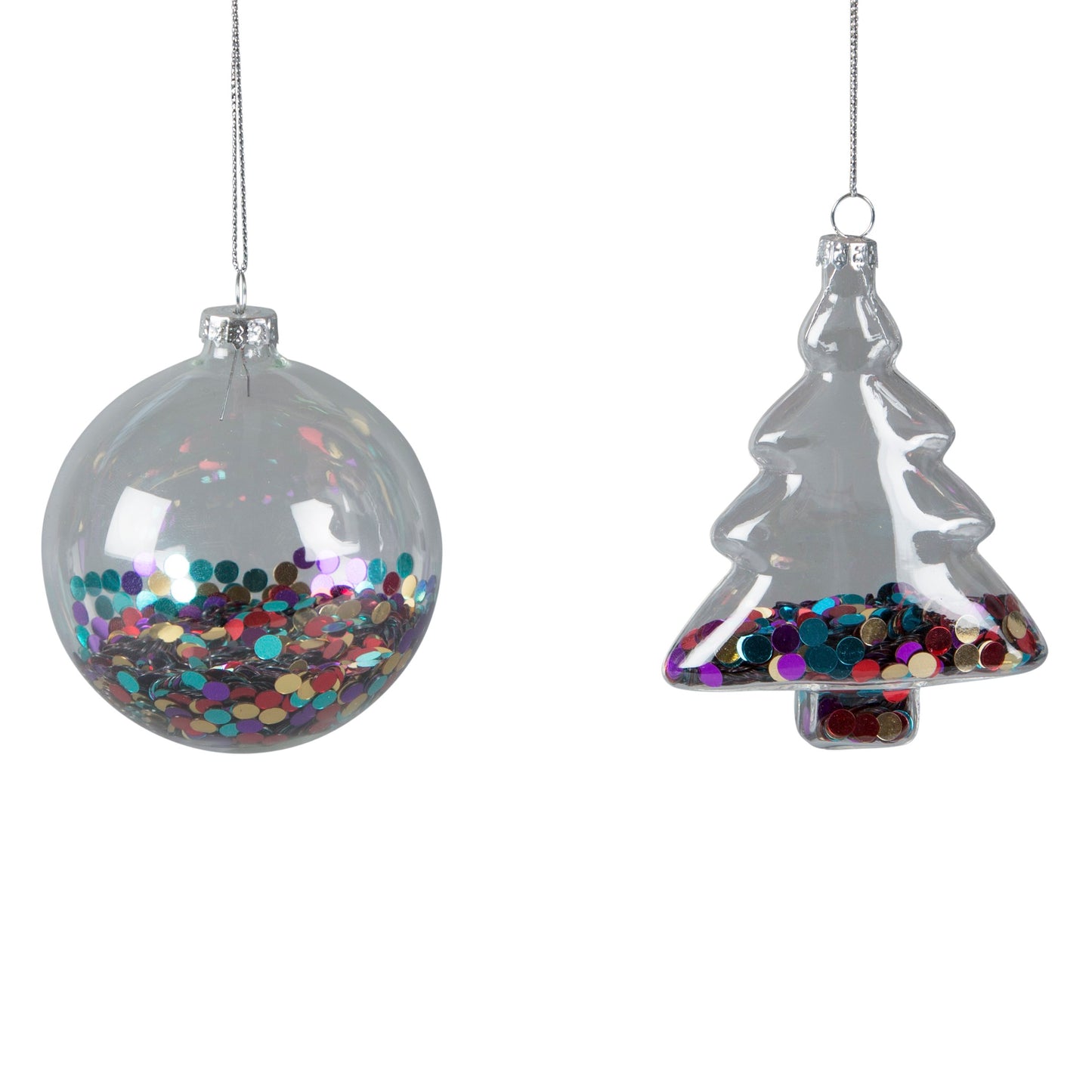 Reduced to Clear: Disco Sequined Christmas Baubles - Round or Tree Shaped