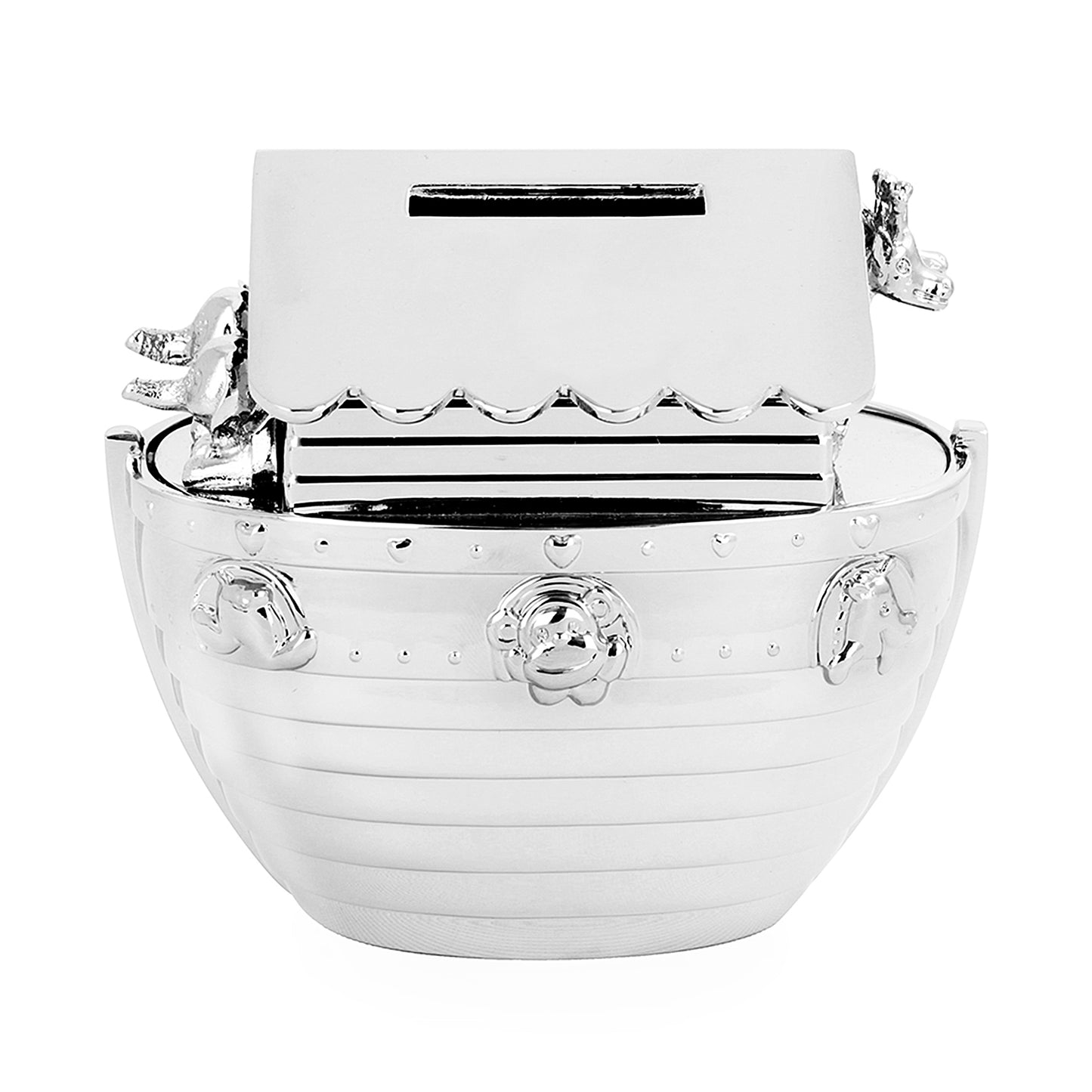 Personalised Silver Plated Noahs Ark Money Box