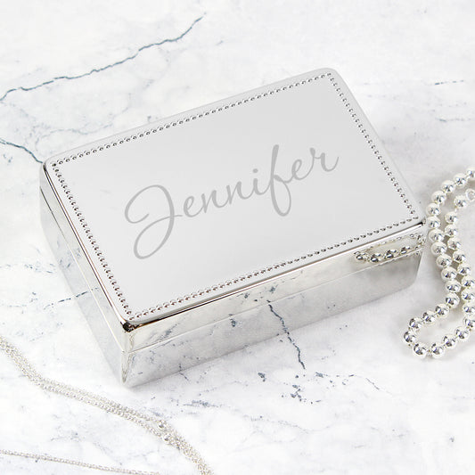 Personalised Rectangular Jewellery Box (Name Only)