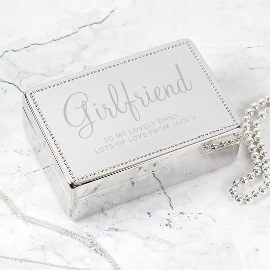 Personalised Rectangular Jewellery Box (Name AND Message)