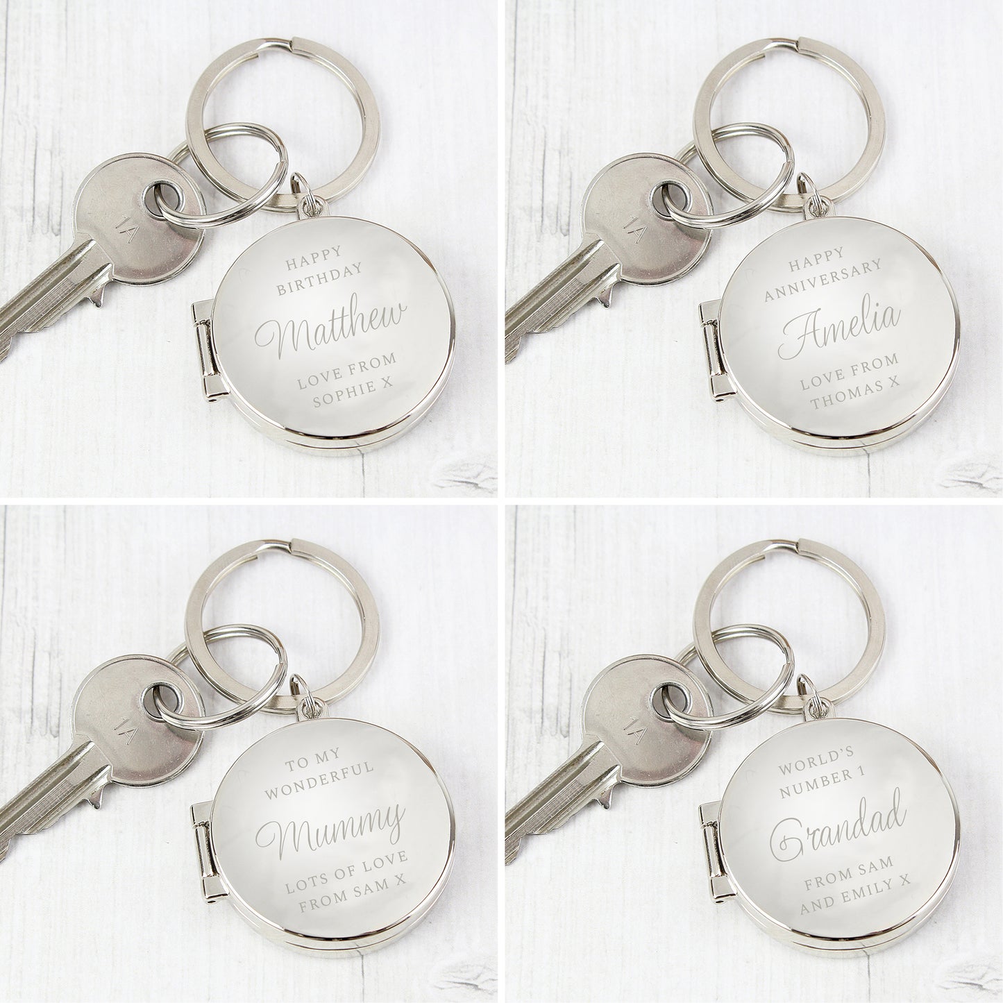 Personalised Round Photograph (Classic Style) Keyring