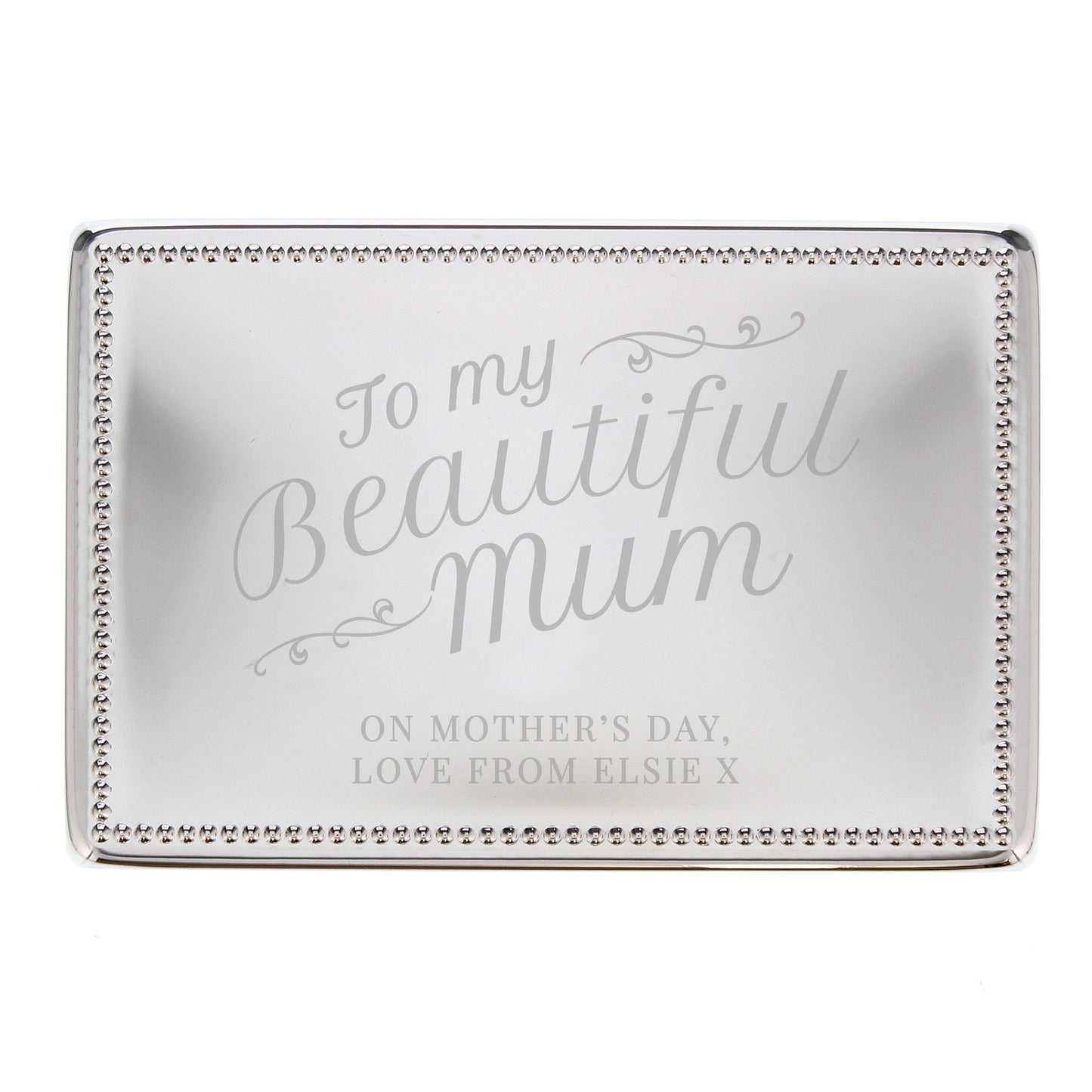 Personalised 'Beautiful Mum' Rectangular Jewellery Box