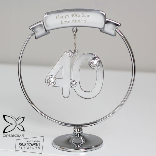 Personalised Crystocraft 40th Birthday or Anniversary Celebration Ornament