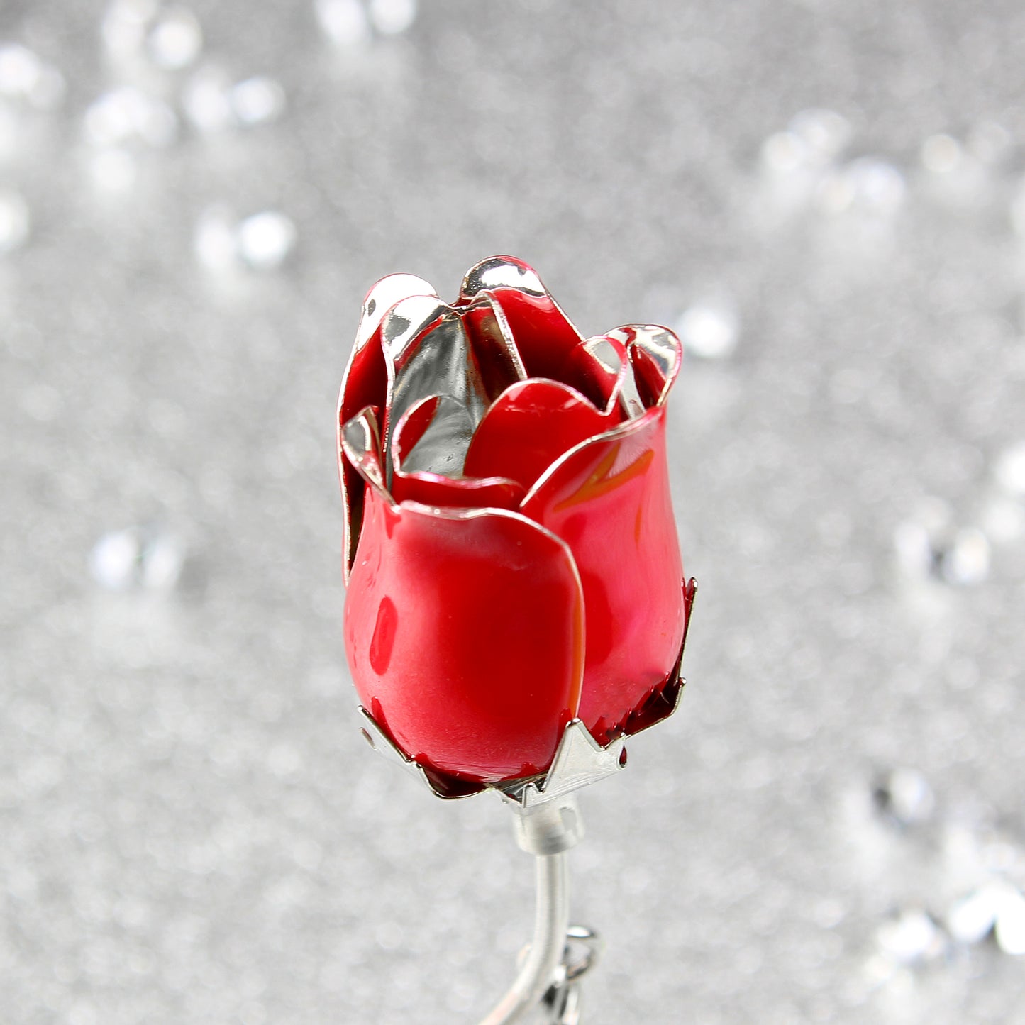 Personalised 'Together Forever' Red Rose Bud Ornament