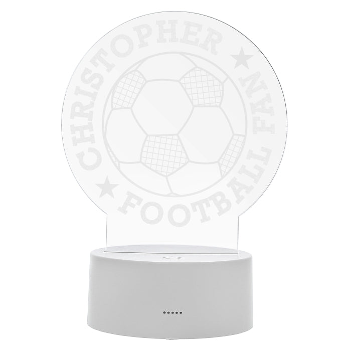 Personalised Football LED Colour Changing Night Light