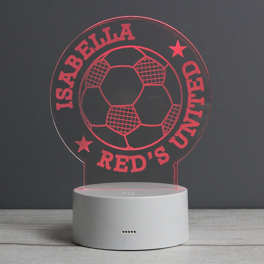 Personalised Football LED Colour Changing Night Light