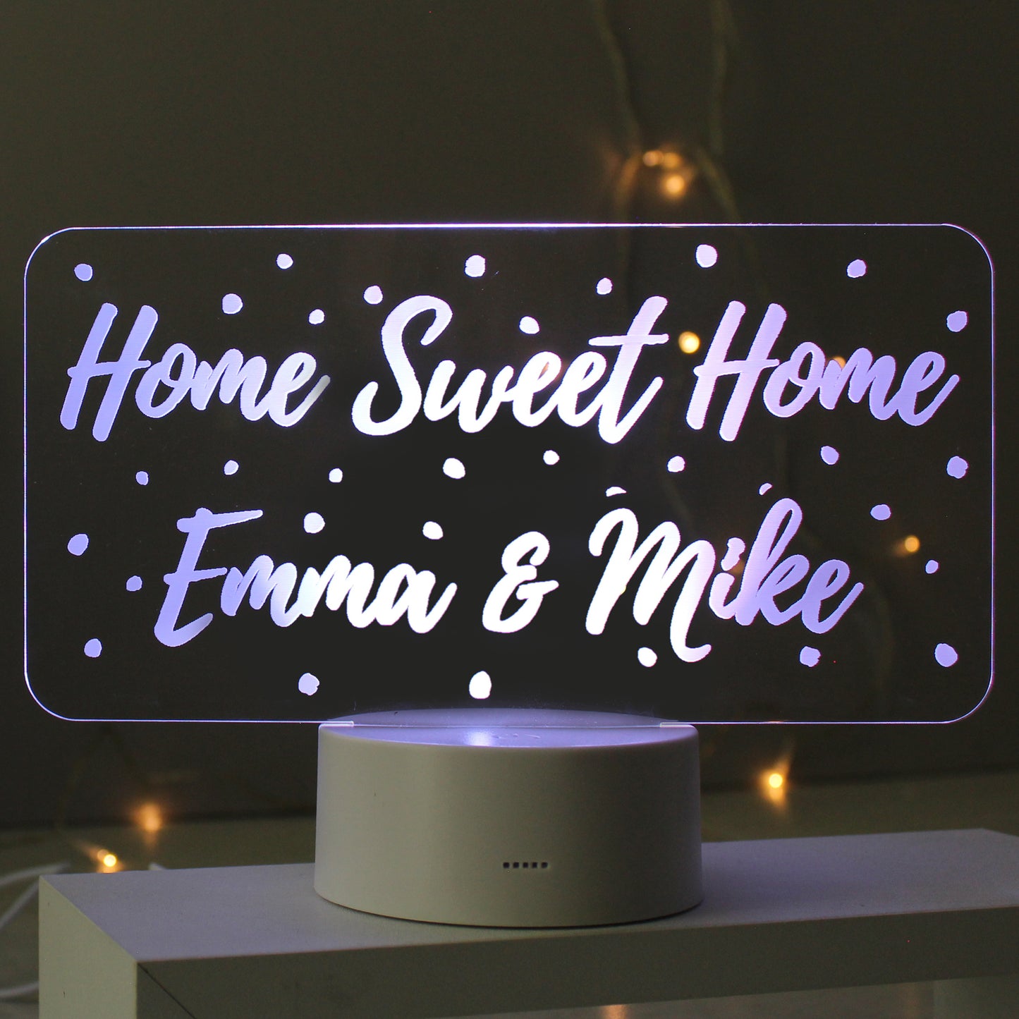Personalised 'Any Message' Pokka Dot LED Colour Changing Light