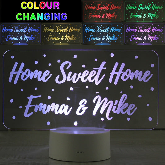Personalised 'Any Message' Pokka Dot LED Colour Changing Light