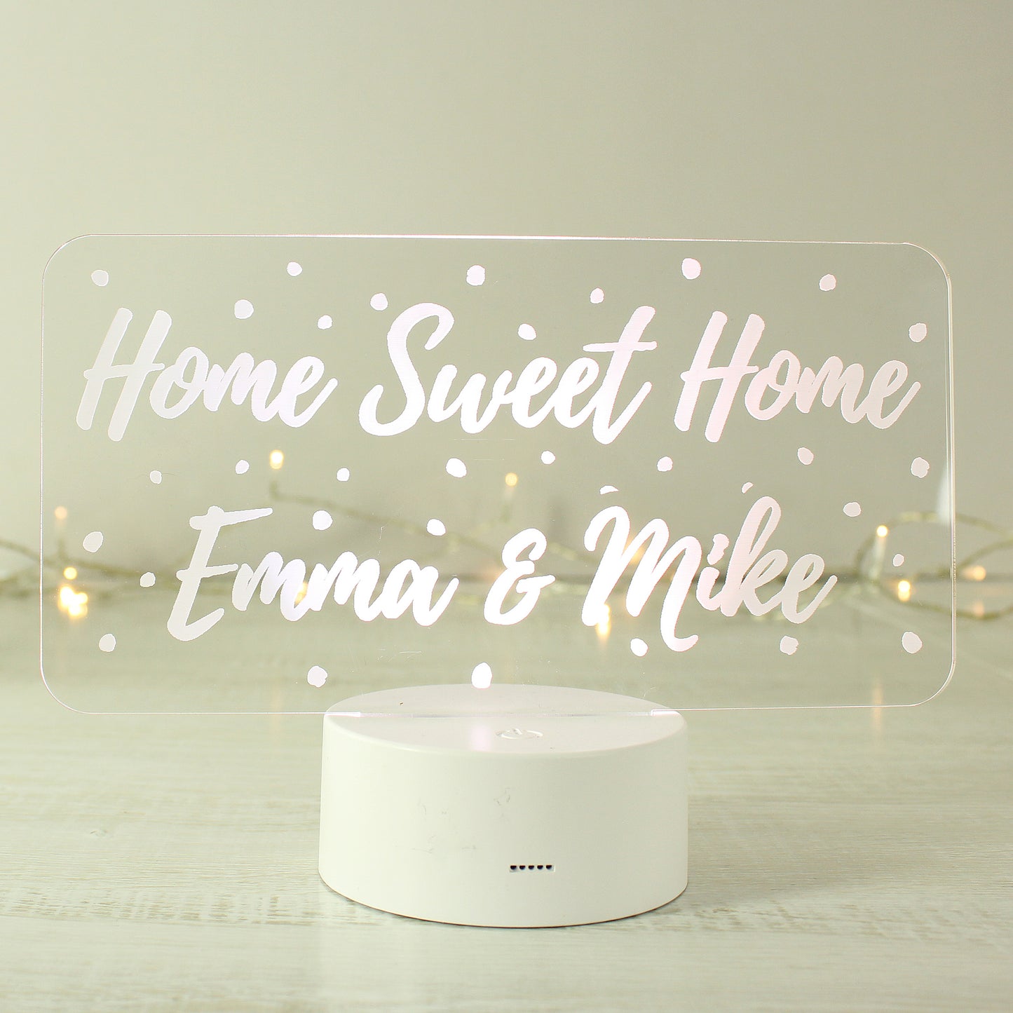 Personalised 'Any Message' Pokka Dot LED Colour Changing Light