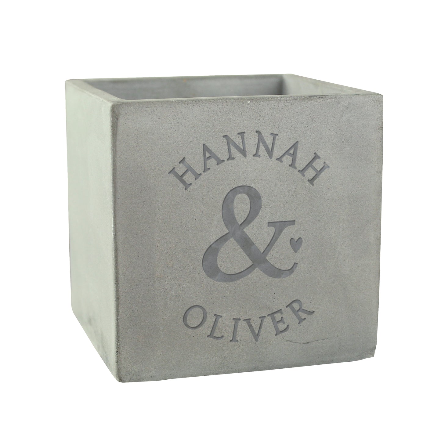 Personalised Couples Concrete Plant Pot