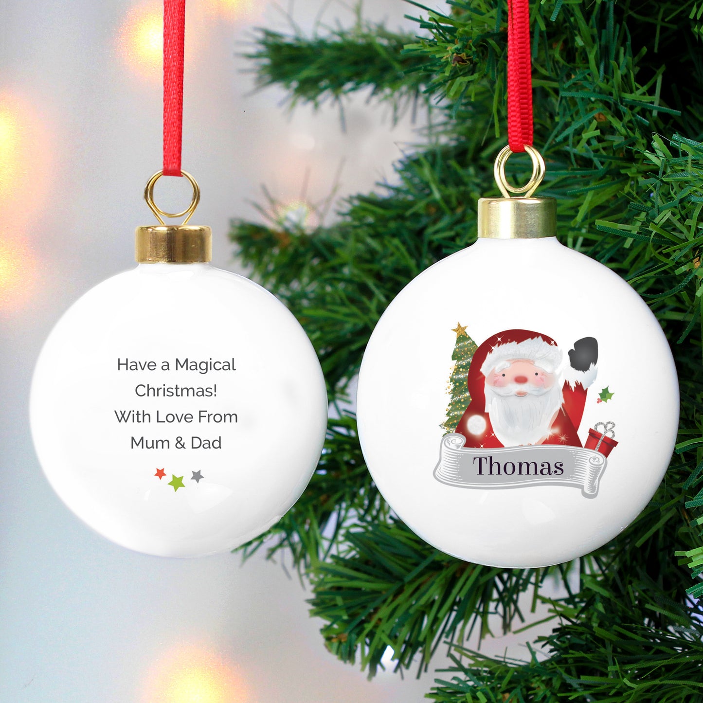 Personalised Santa Claus Christmas Bauble - Updated Design for 2022